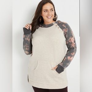 MAURICES Plus Size Floral Snap Hoodie 3